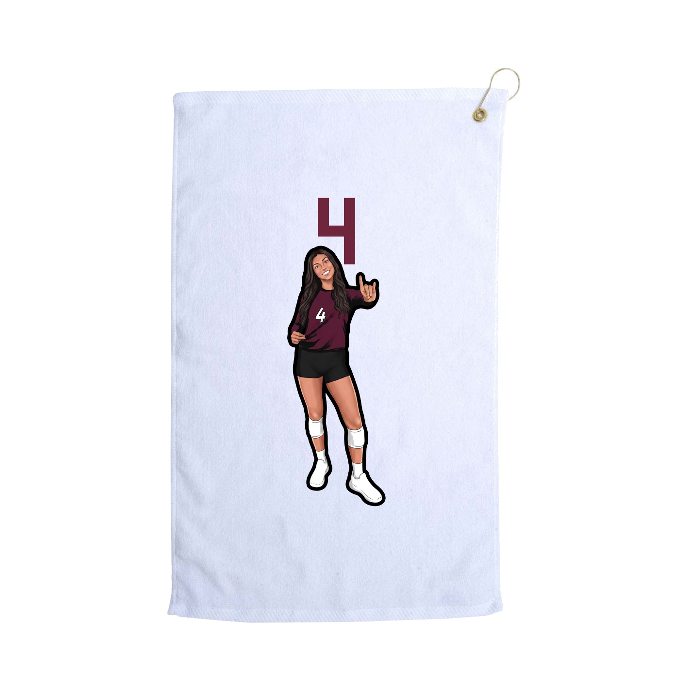Golf Towel — Number Top in White