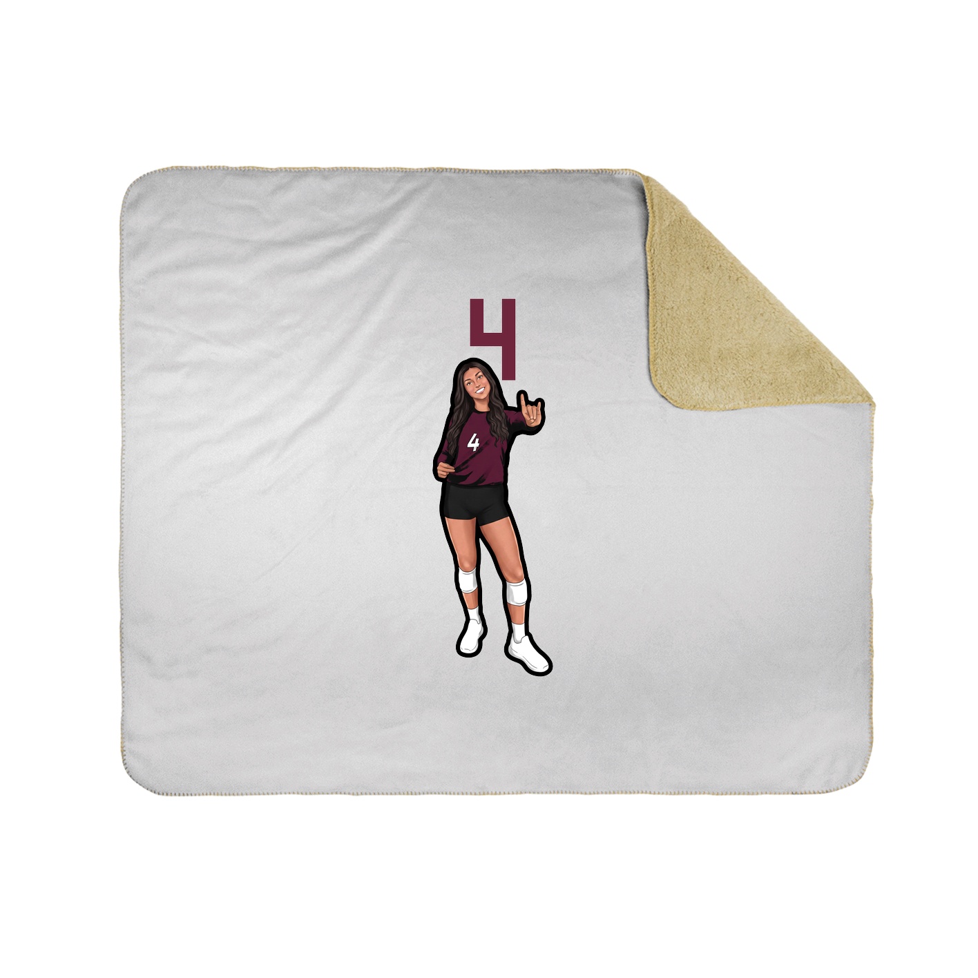 Throw Blanket — Number Top in White