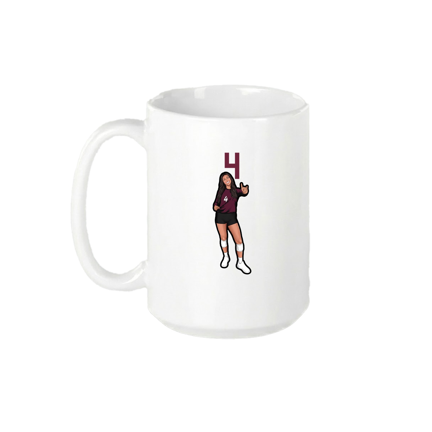 15oz Coffee Mug — Number Top in White