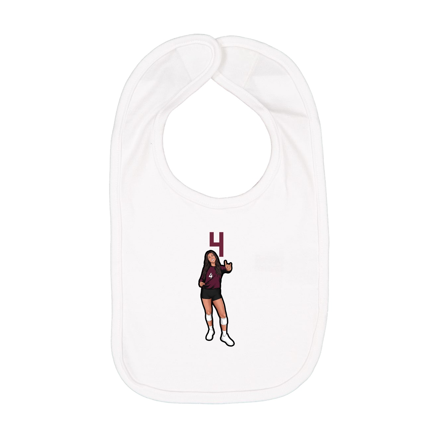 Infant Bib — Number Top in White