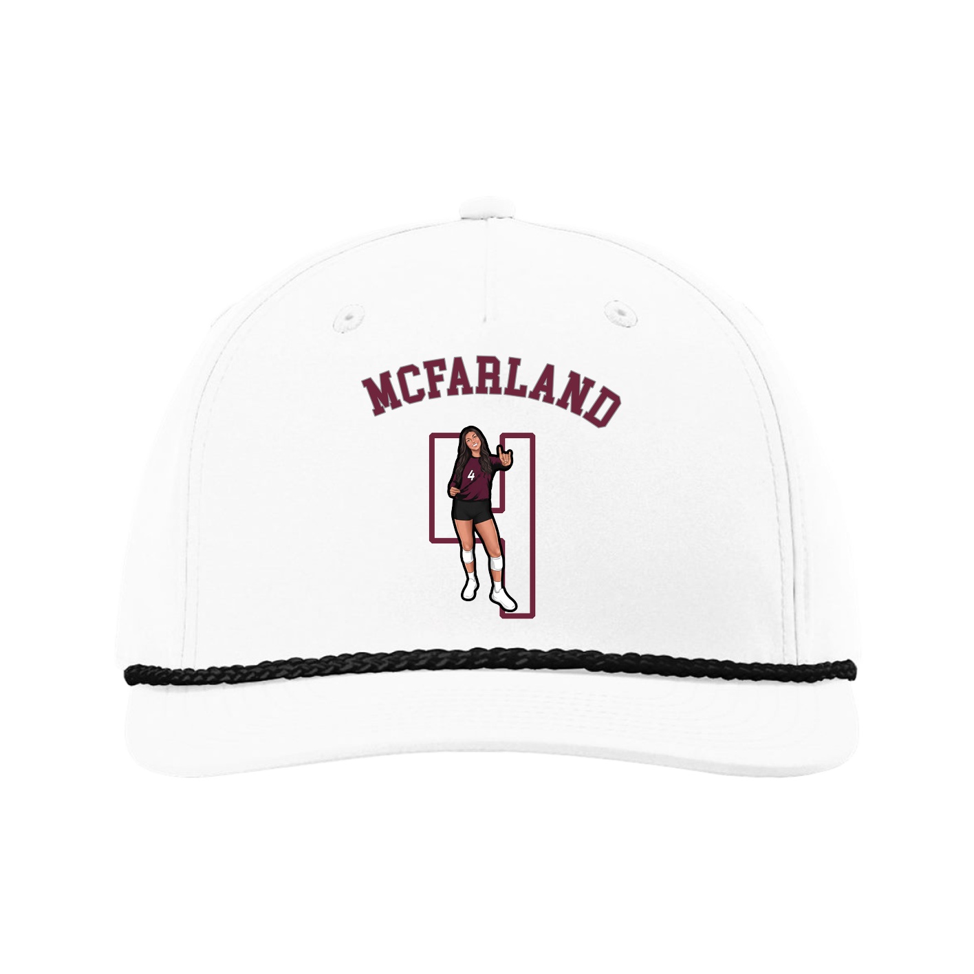Five-Panel Classic Rope Cap — Shirsey Arch in White