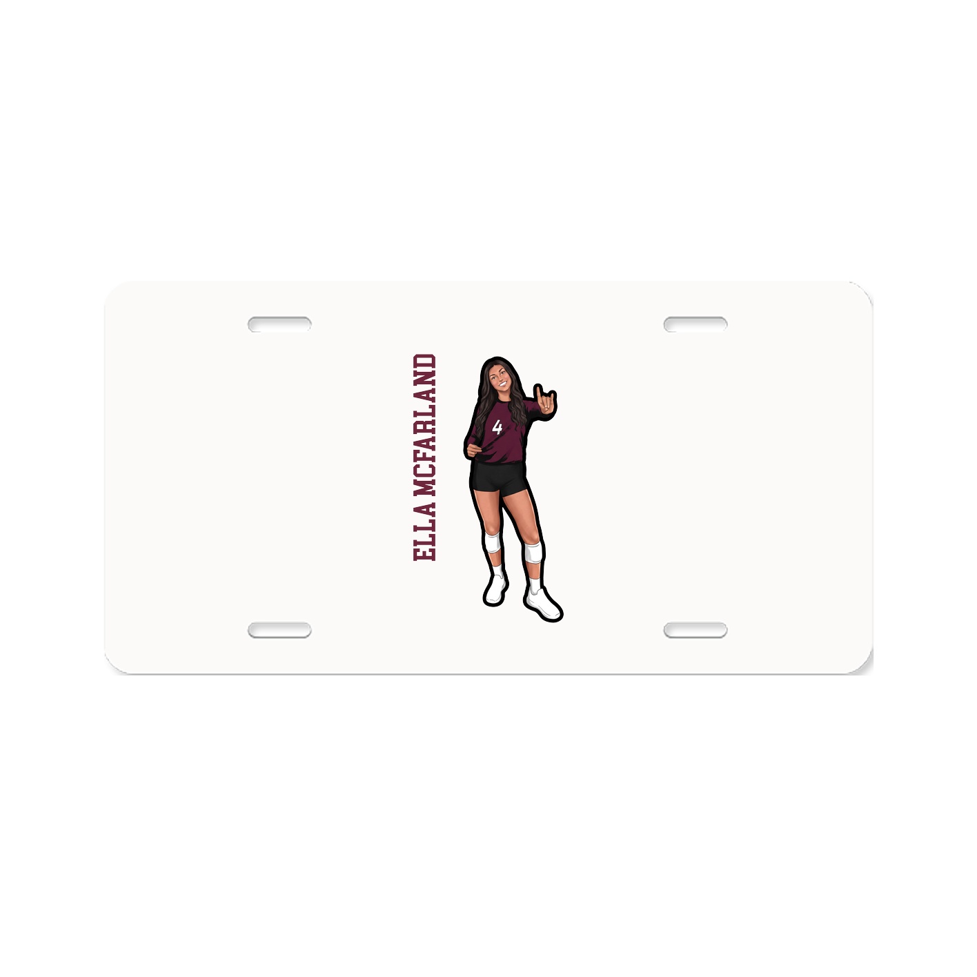 License Plate — Name Vertical in Classic