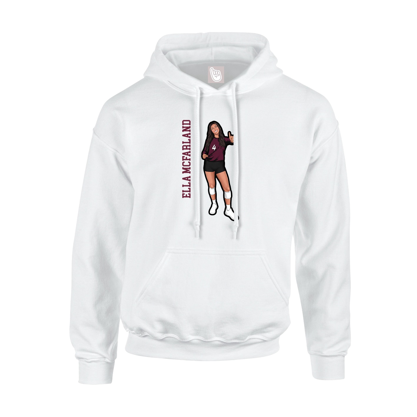 Hoodie — Name Vertical in White