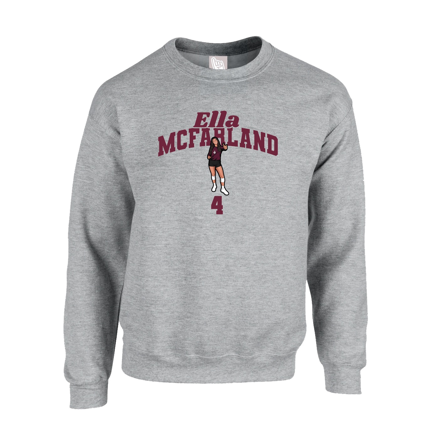 Fleece Crew — Signature Arch in Grey