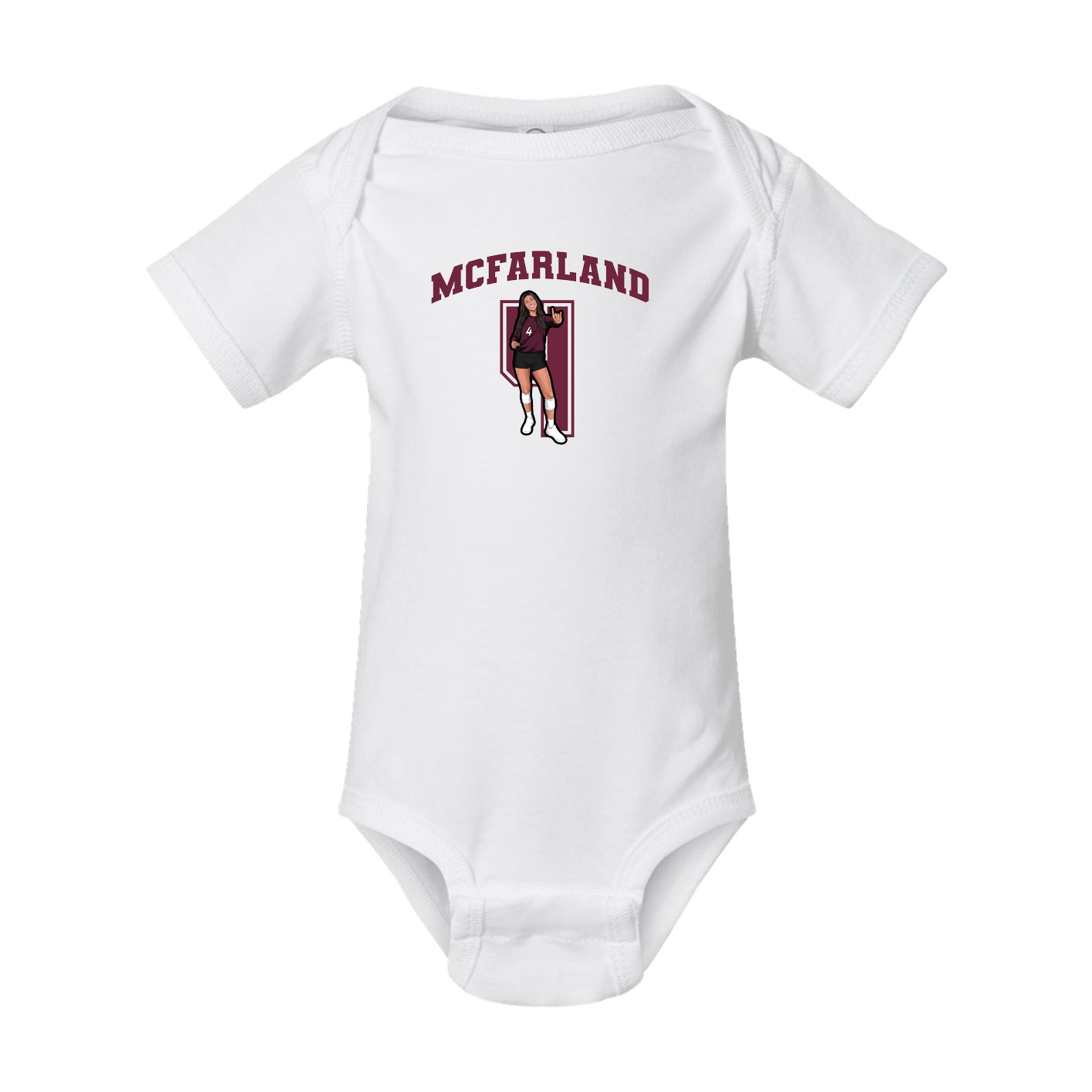 Baby Onesie — Number in White