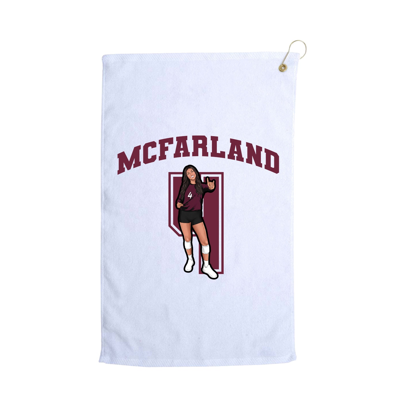 Golf Towel — Number in White