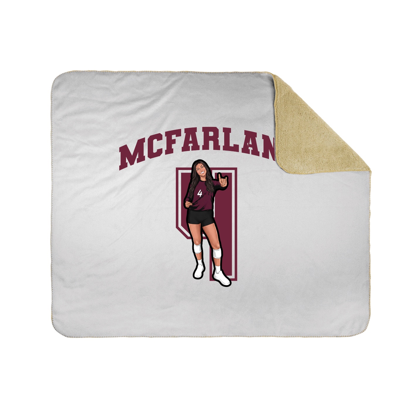 Throw Blanket — Number in White