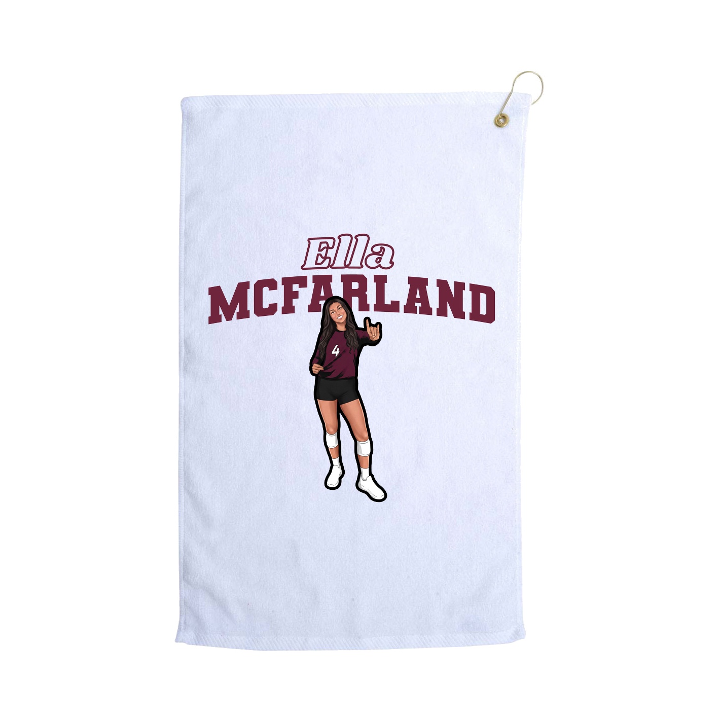Golf Towel — Name Arch in White