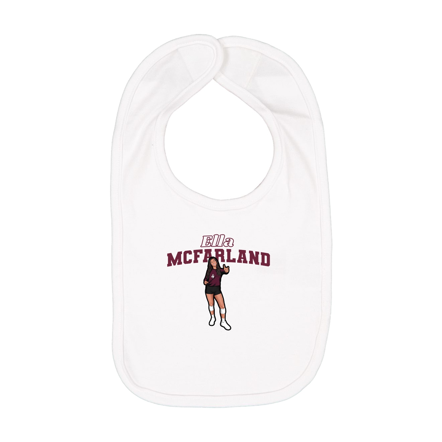 Infant Bib — Name Arch in White