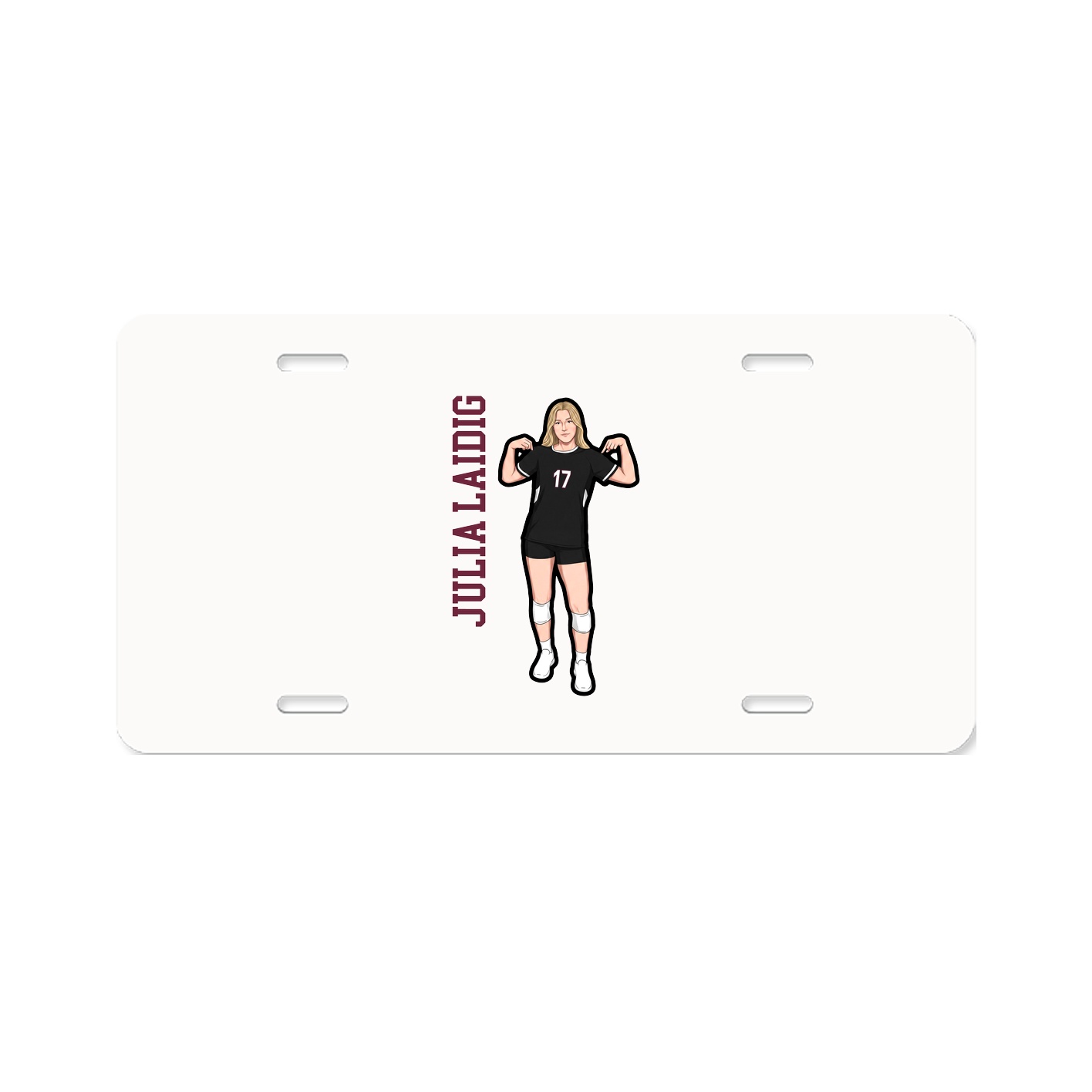 License Plate — Name Vertical in Classic