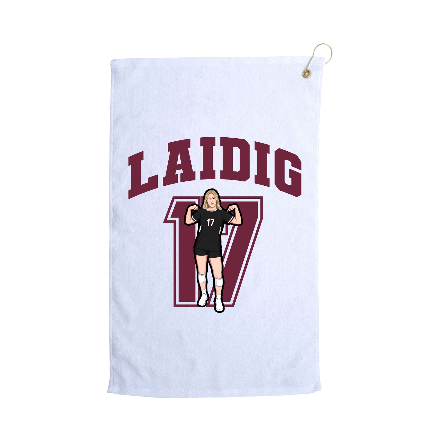 Golf Towel — Number in White