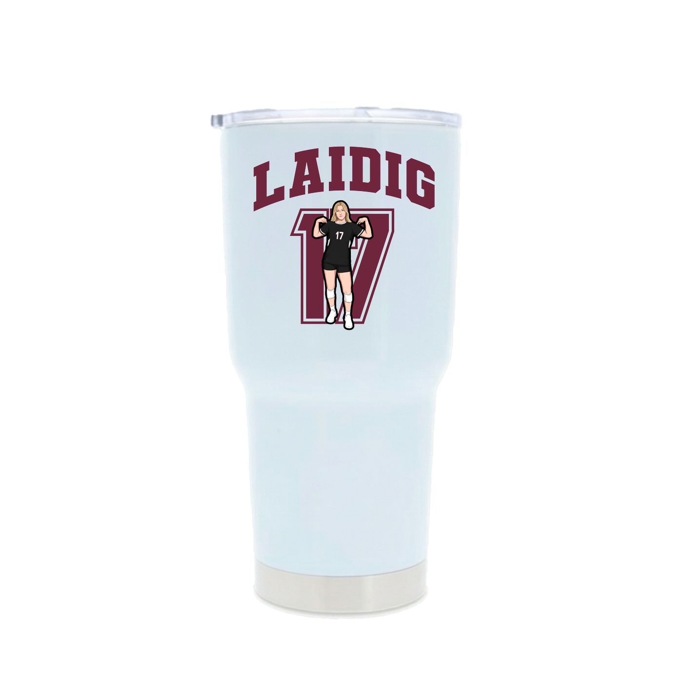 30oz Stainless Steel Tumbler — Number in White