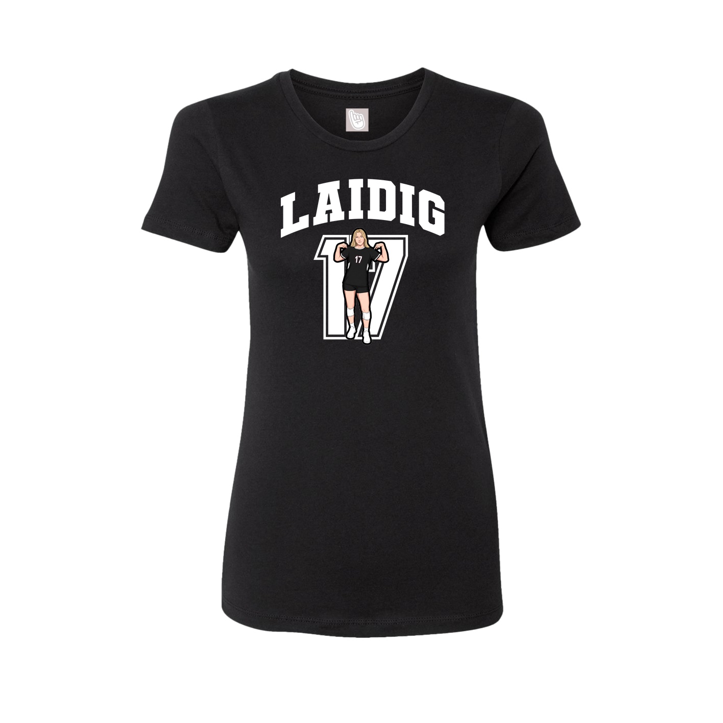 Fitted Women's Tee — Number in Black