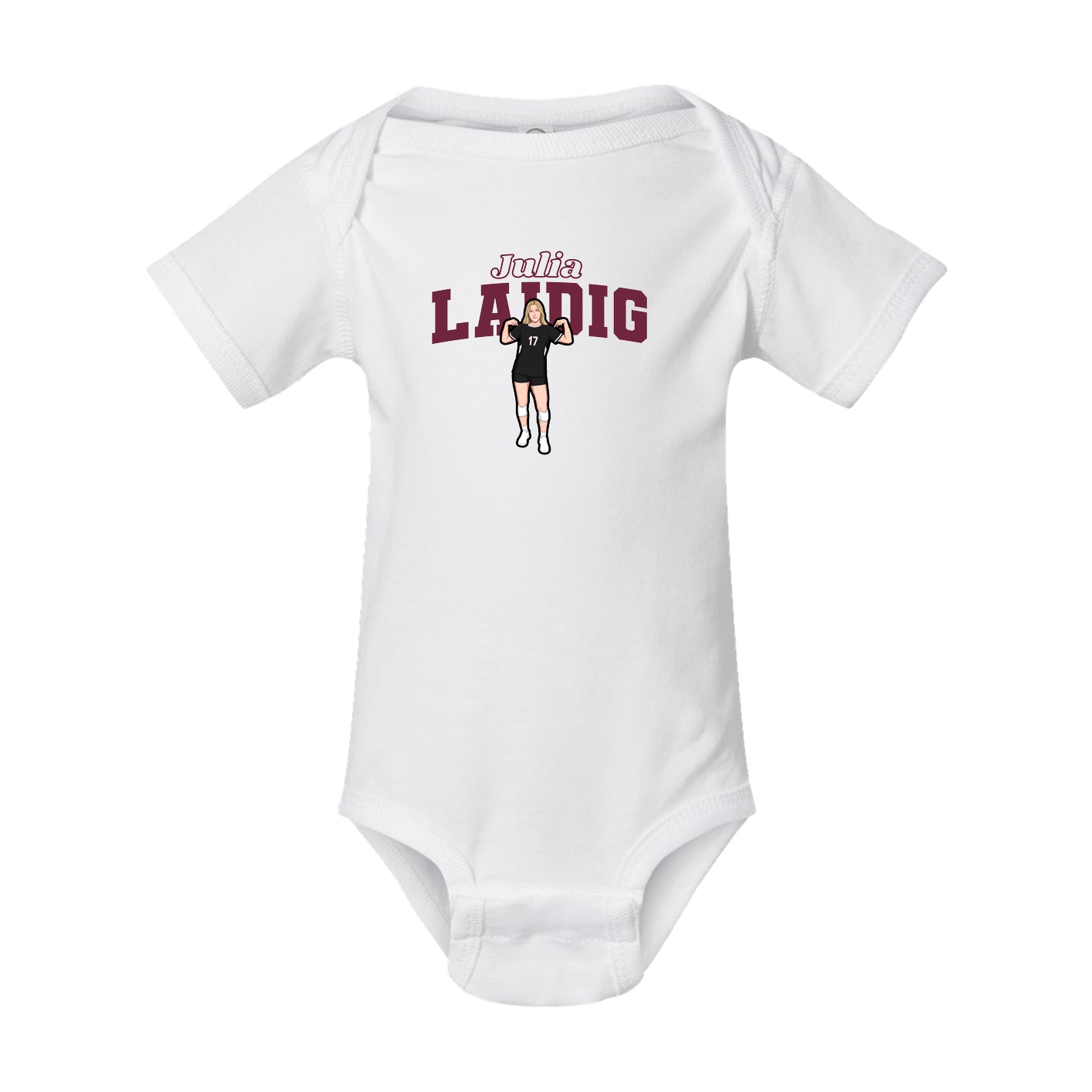 Baby Onesie — Name Arch in White