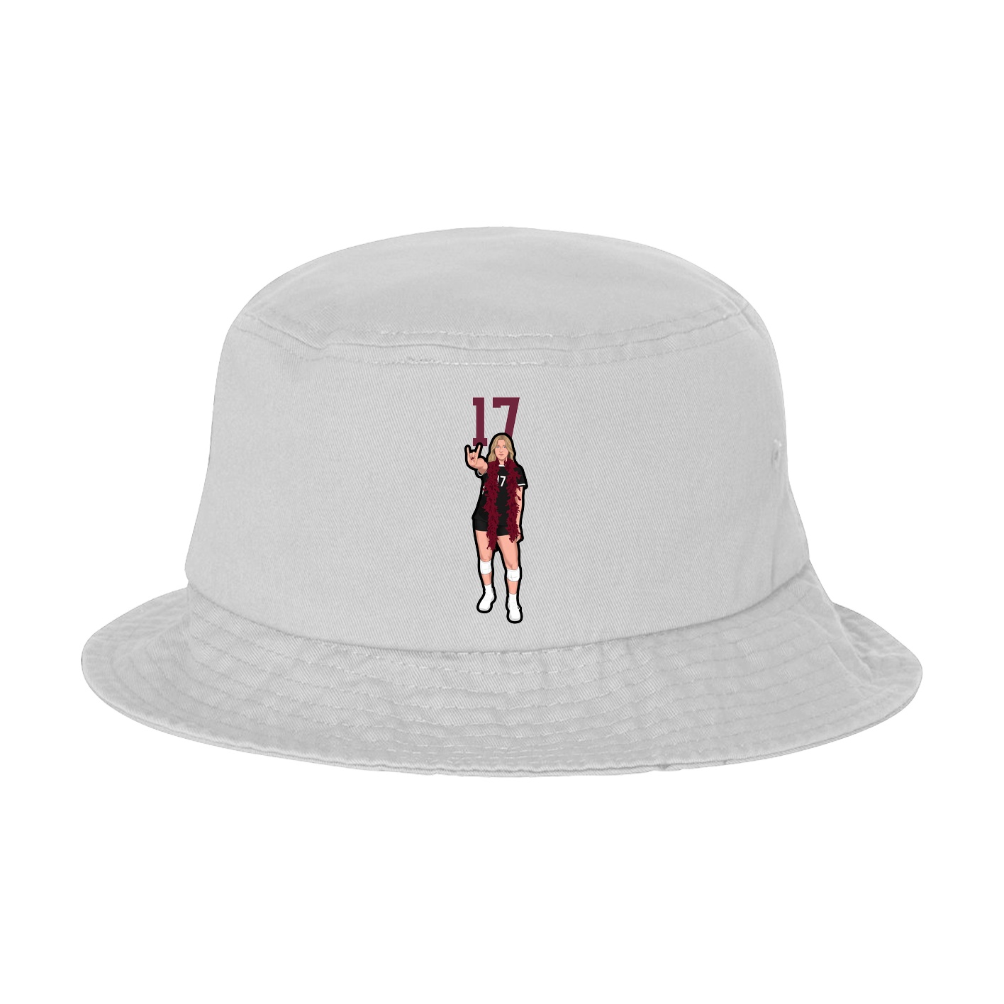 Bucket Cap — Number Top in White