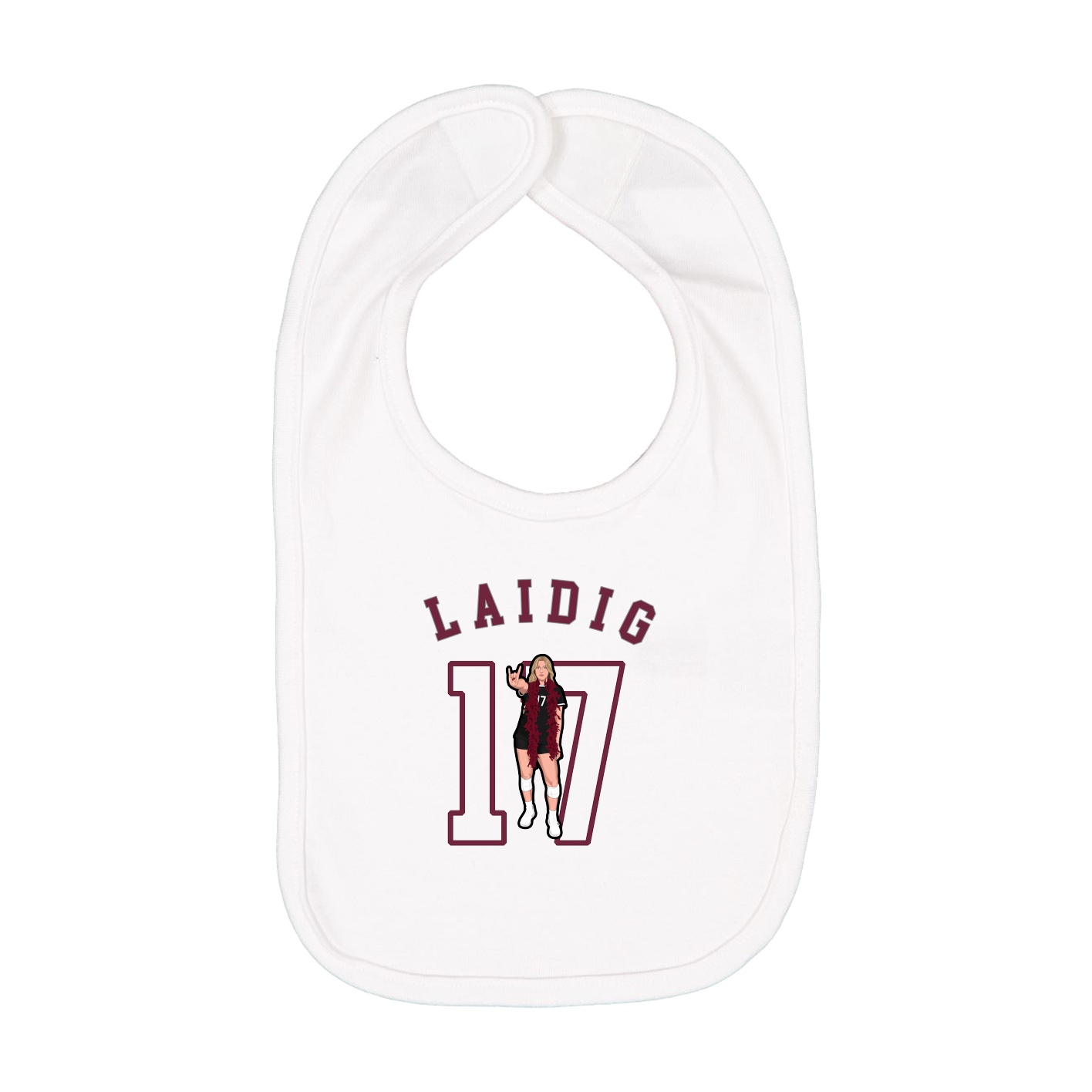 Infant Bib — Shirsey Arch in White