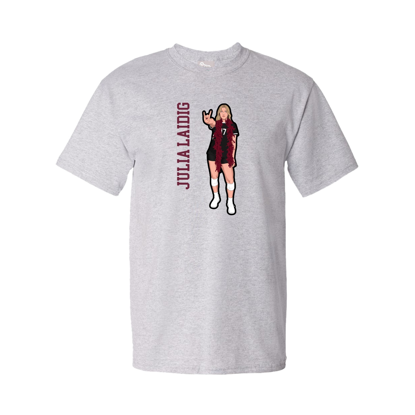 Tee — Name Vertical in Grey