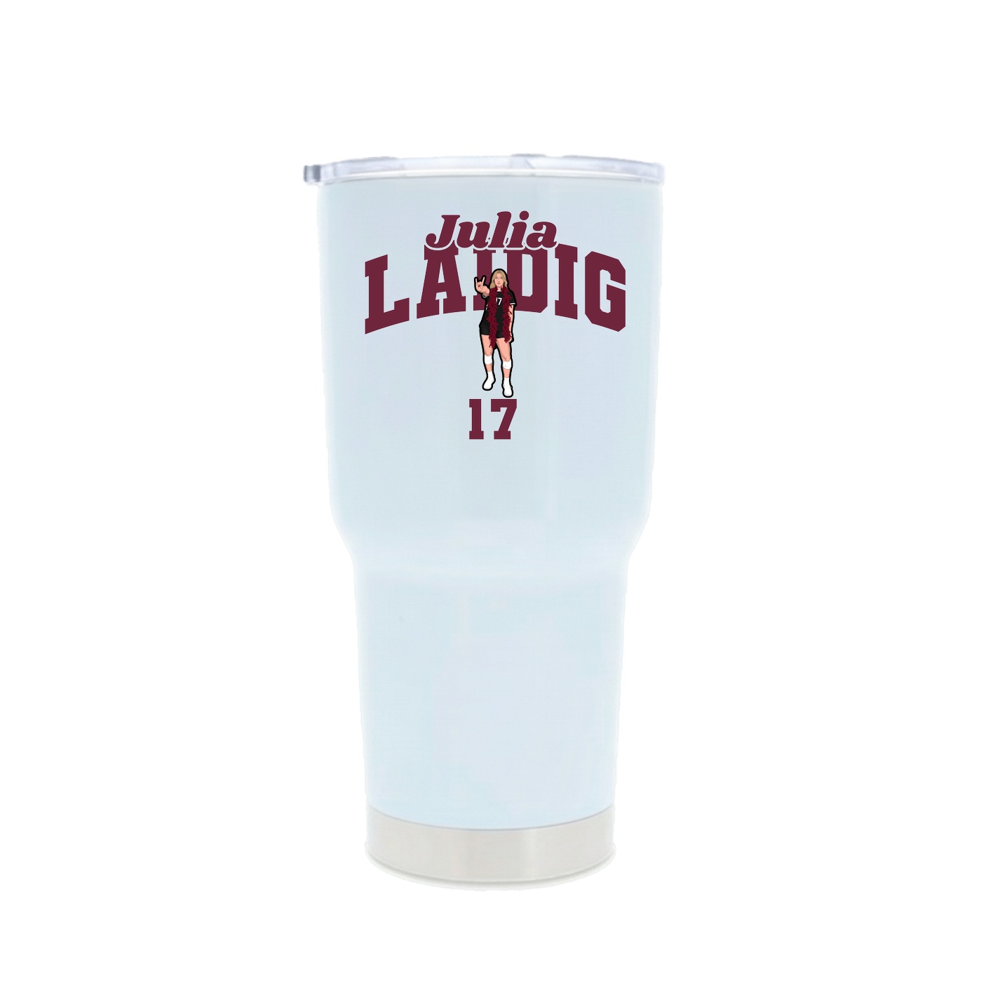 30oz Stainless Steel Tumbler — Signature Arch in White