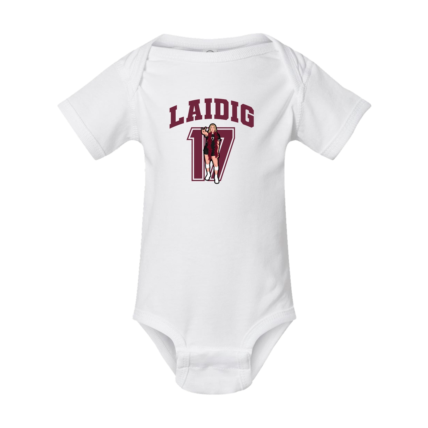 Baby Onesie — Number in White