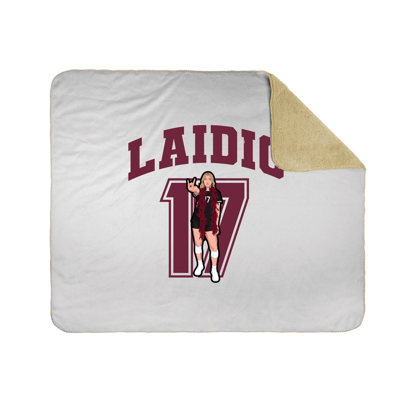 Throw Blanket — Number in White