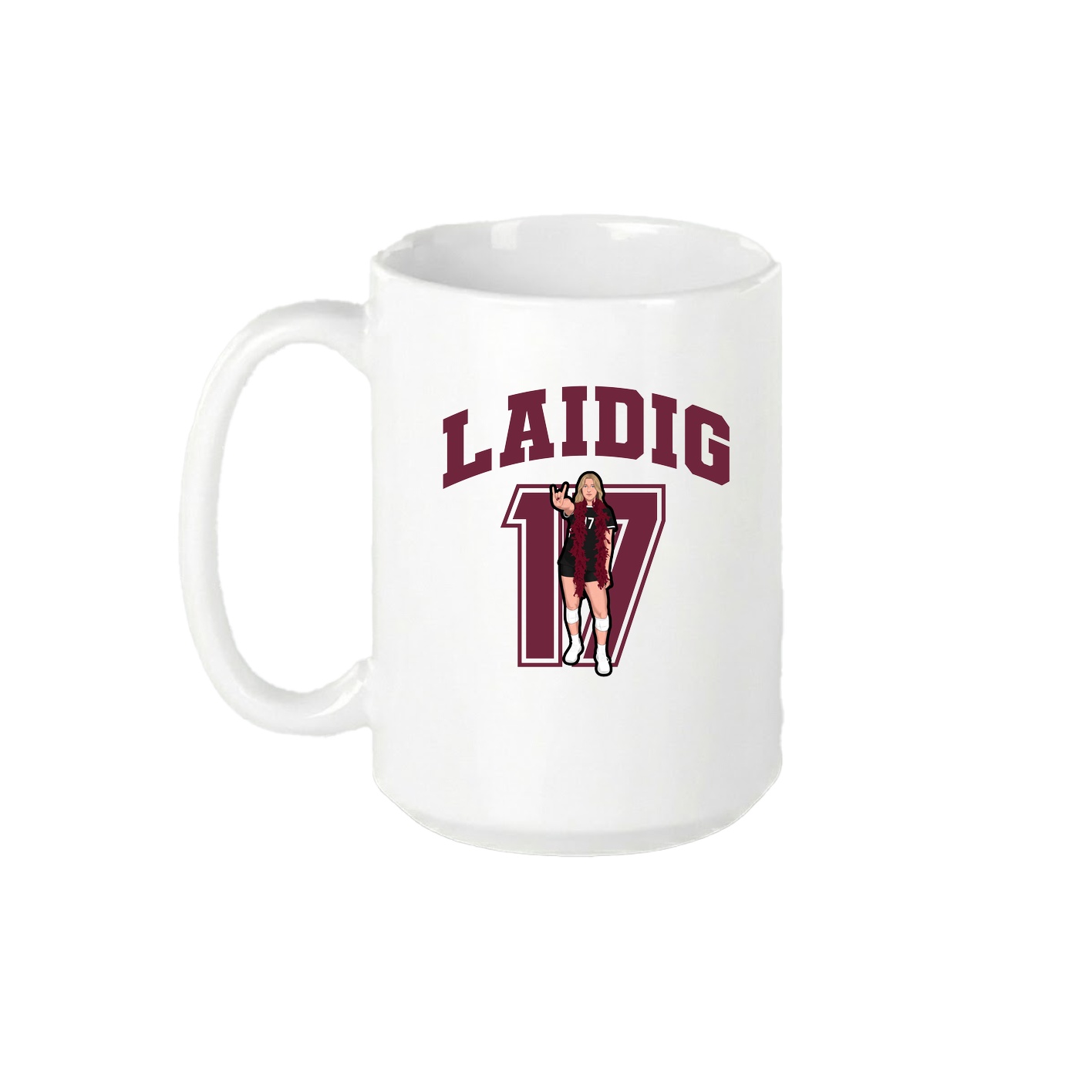 15oz Coffee Mug — Number in White