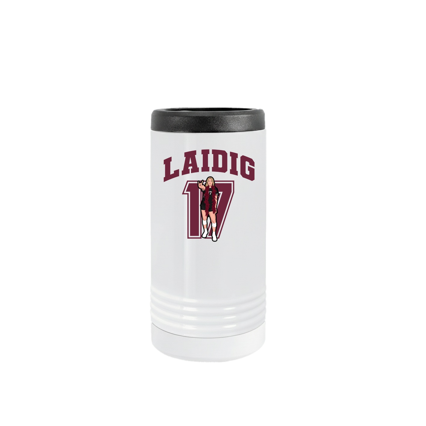 Slim Beverage Holder — Number in White