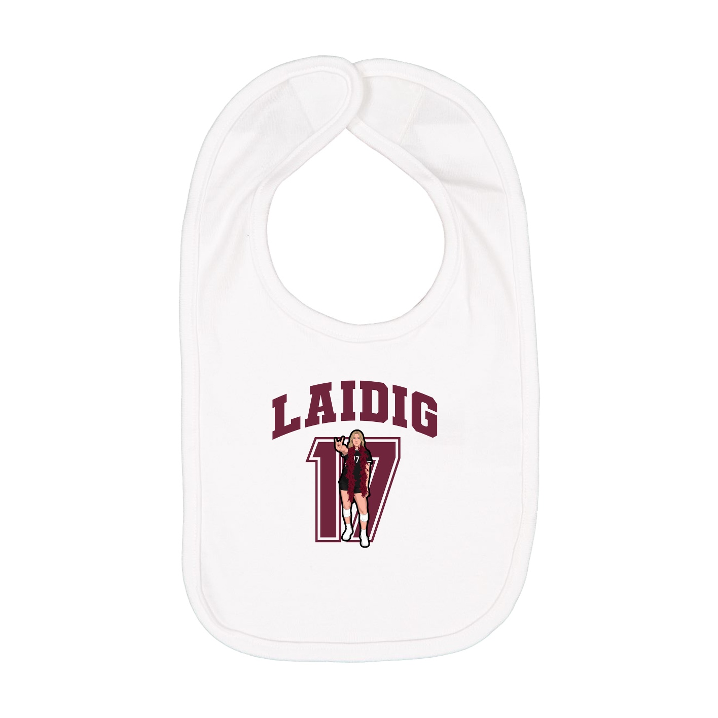 Infant Bib — Number in White