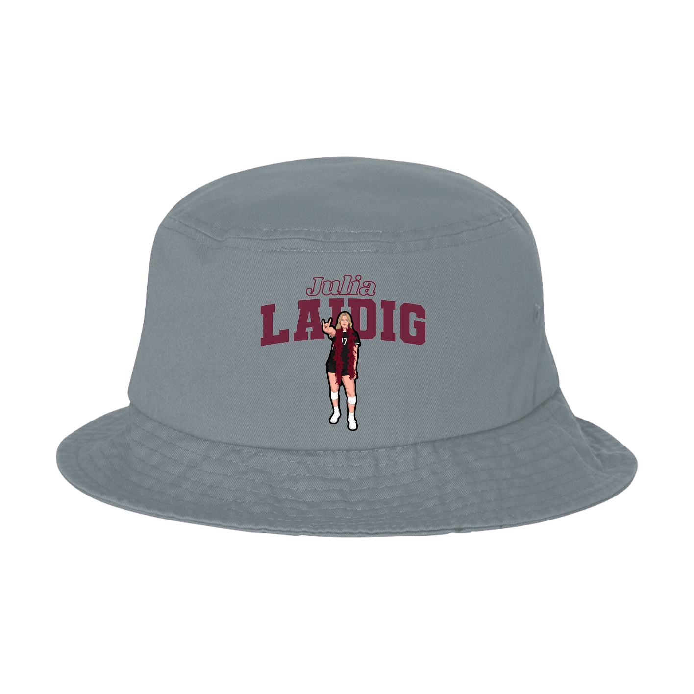 Bucket Cap — Name Arch in Grey