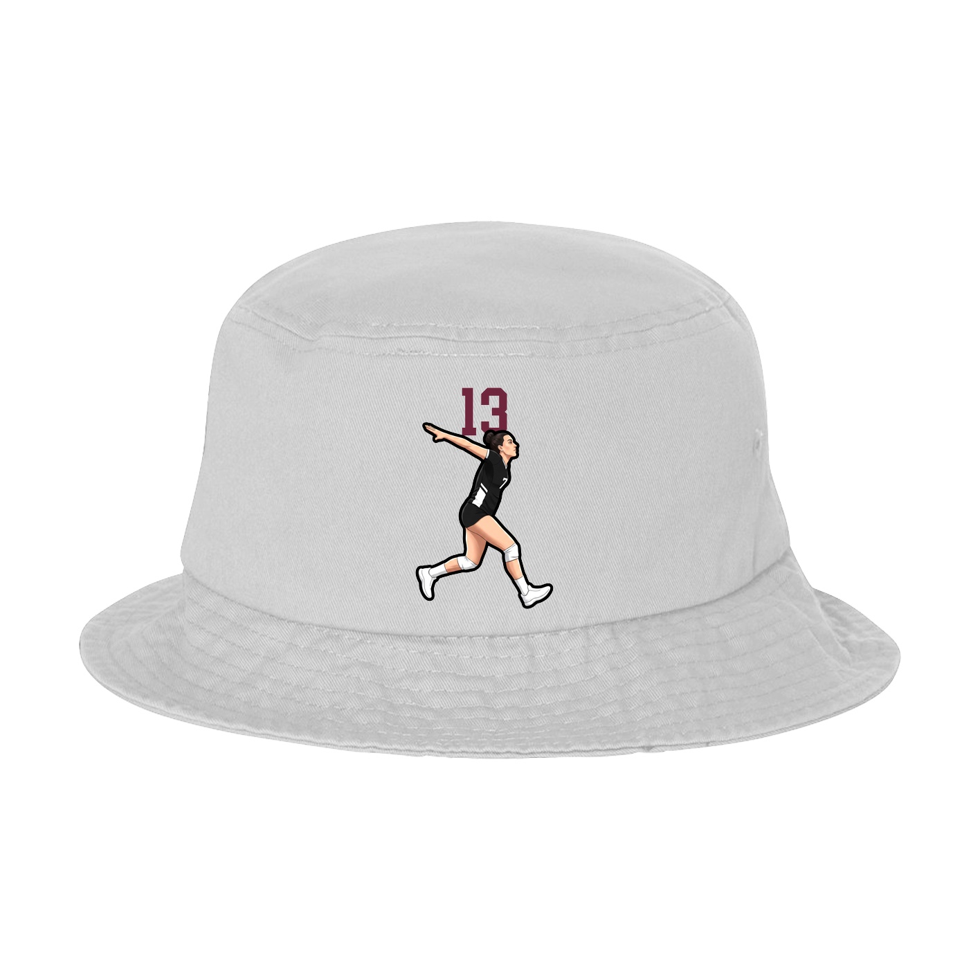 Bucket Cap — Number Top in White
