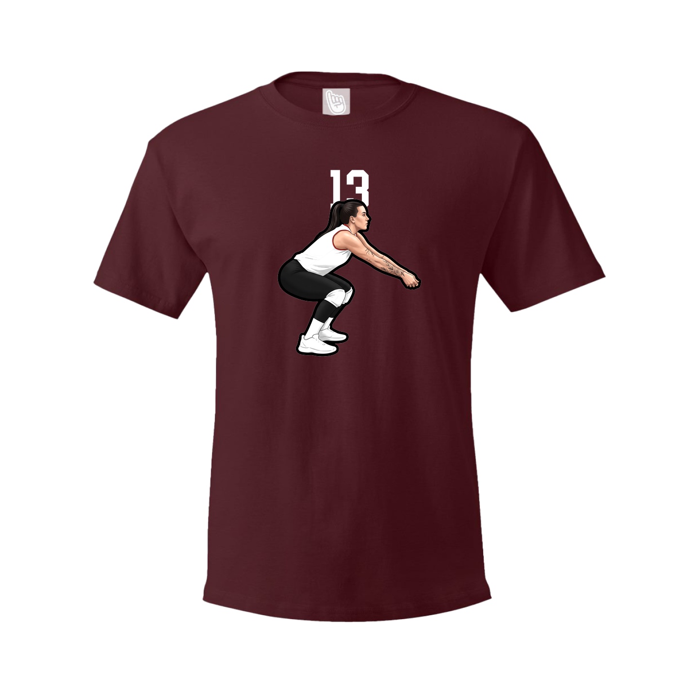 Tee — Number Top in Maroon