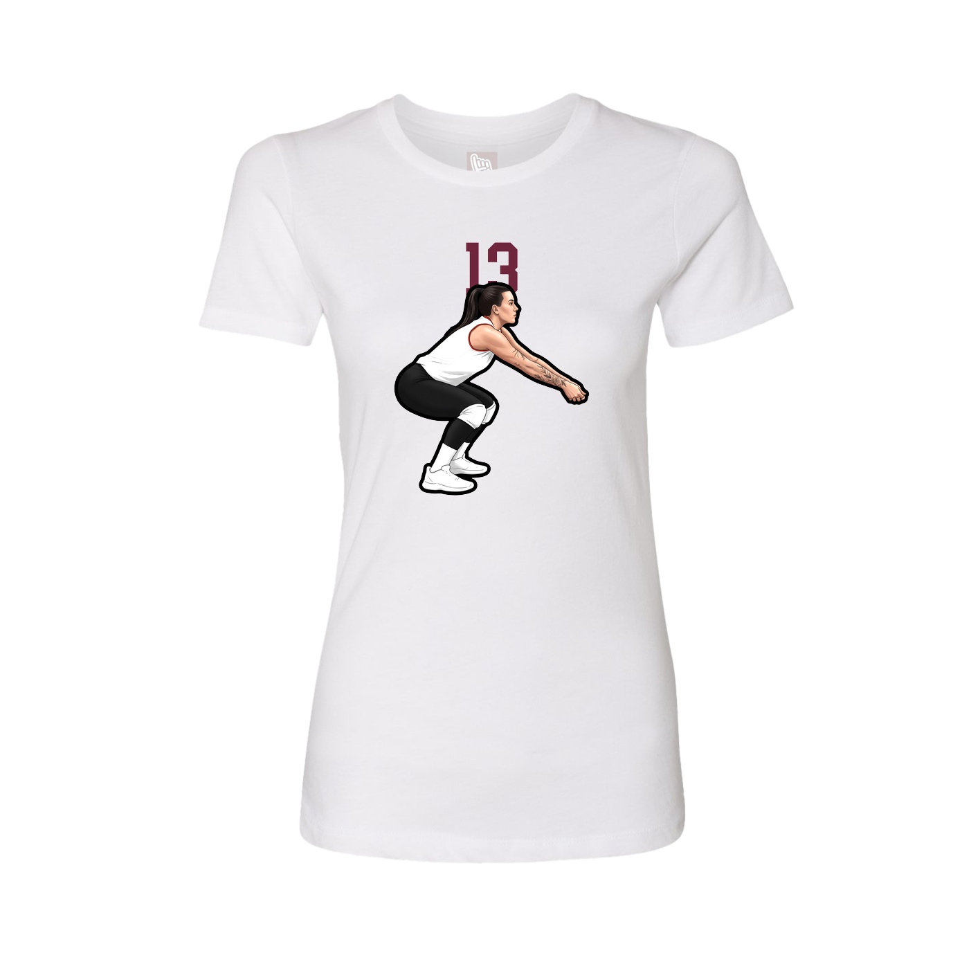 Fitted Women's Tee — Number Top in White