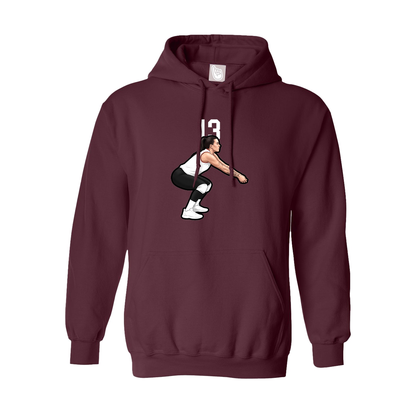 Youth Hoodie — Number Top in Maroon