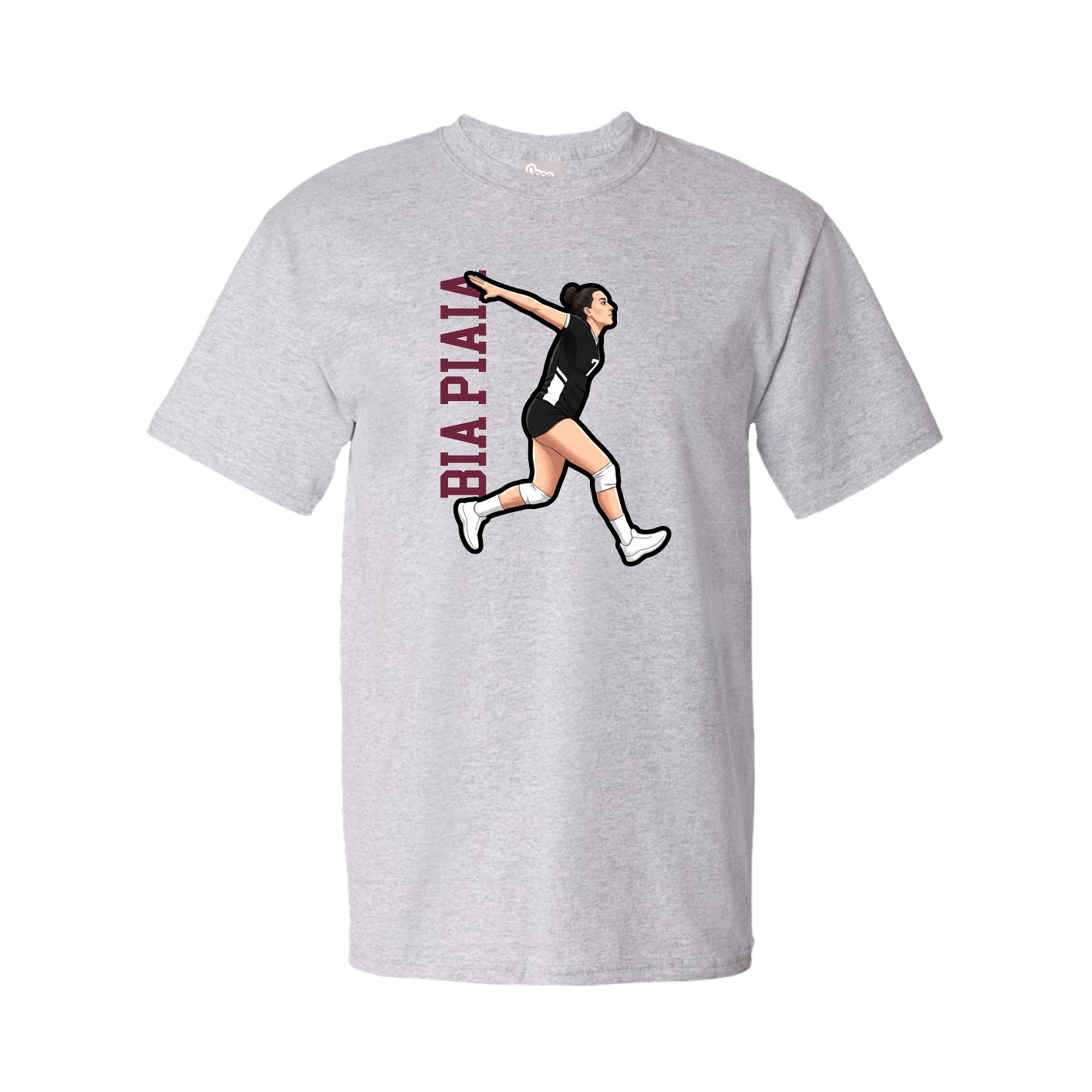 Tee — Name Vertical in Grey