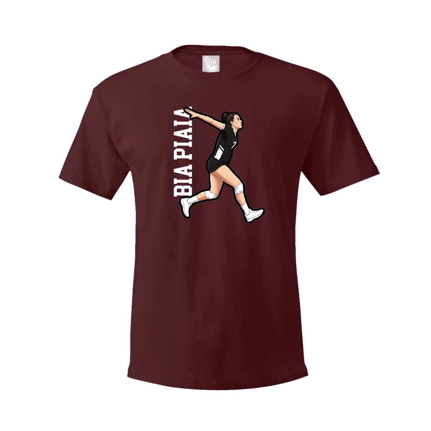 Youth Tee — Name Vertical in Maroon