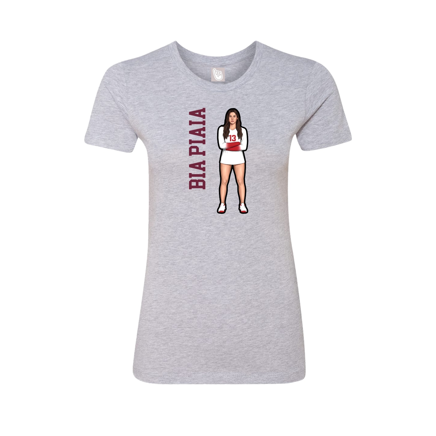 Womens Tee — Name Vertical in Grey