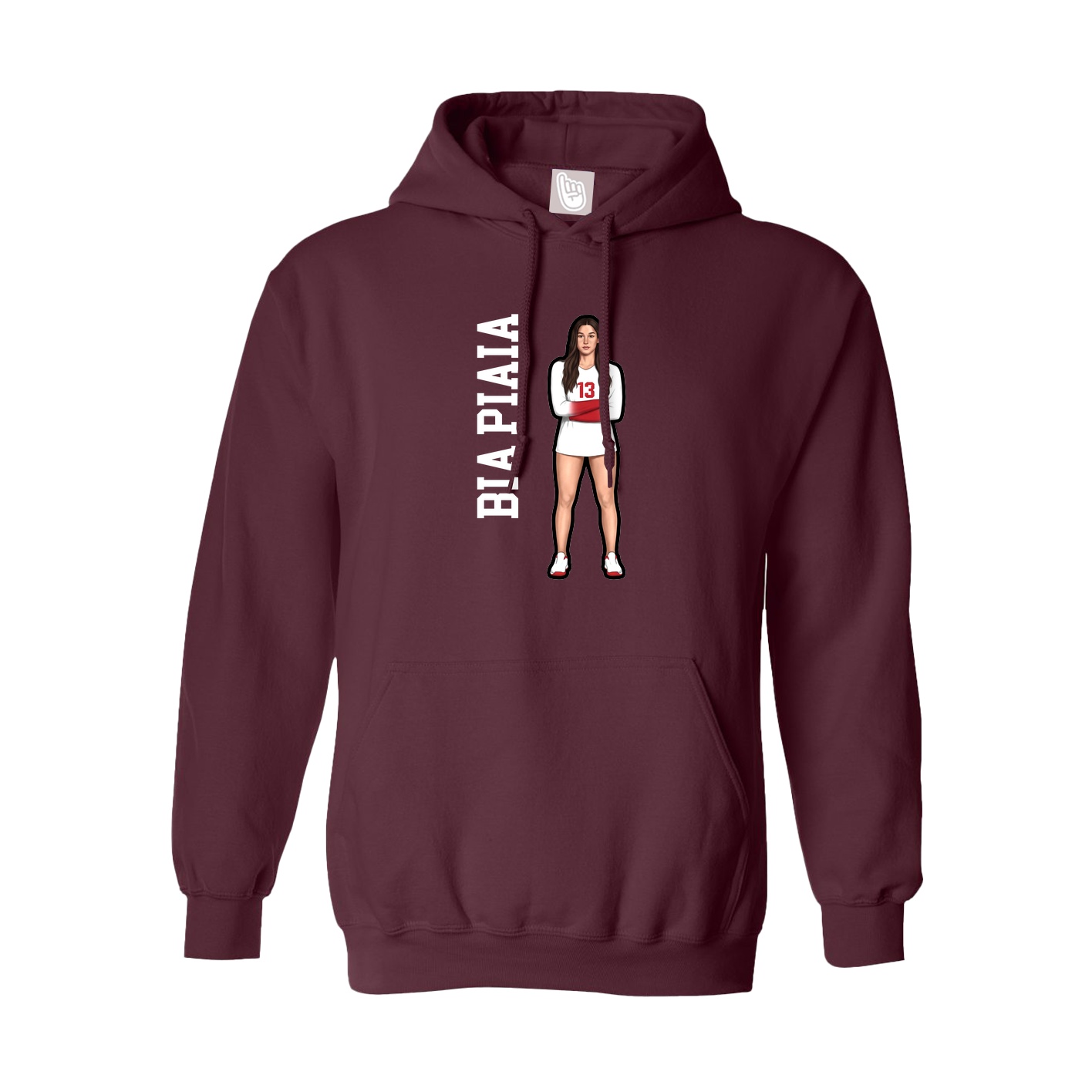 Hoodie — Name Vertical in Maroon