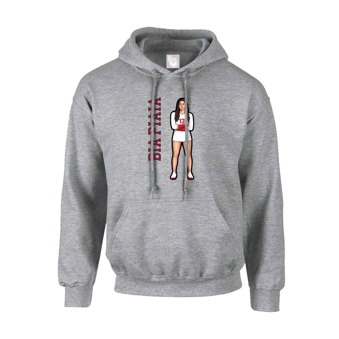 Youth Hoodie — Name Vertical in Grey