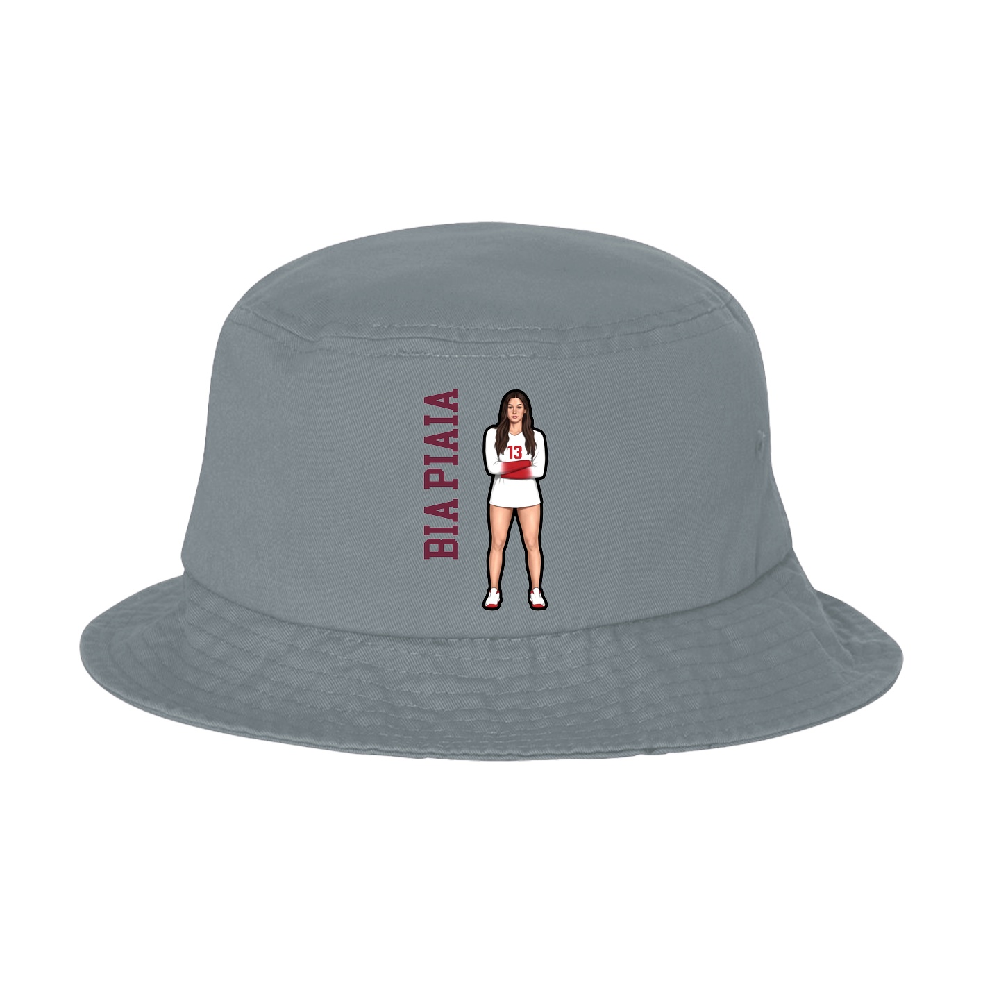 Bucket Cap — Name Vertical in Grey