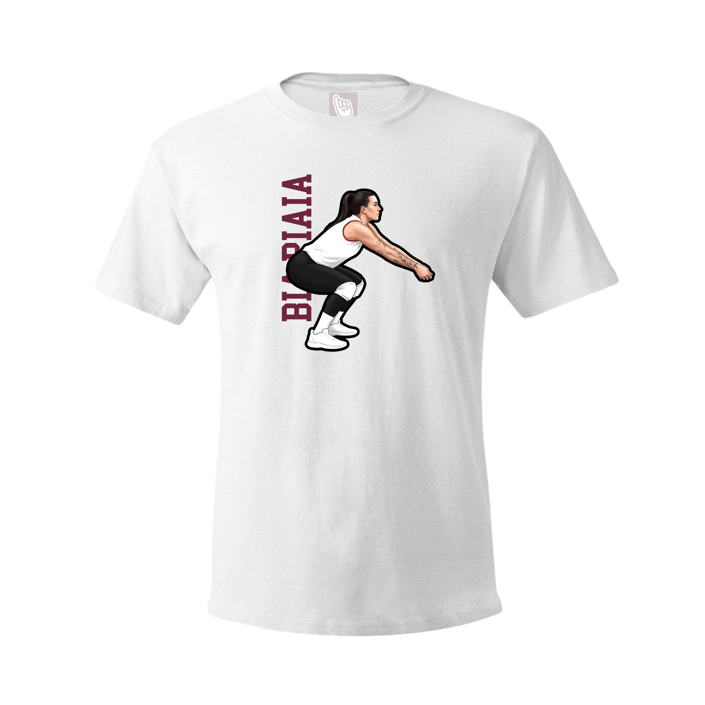 Tee — Name Vertical in White