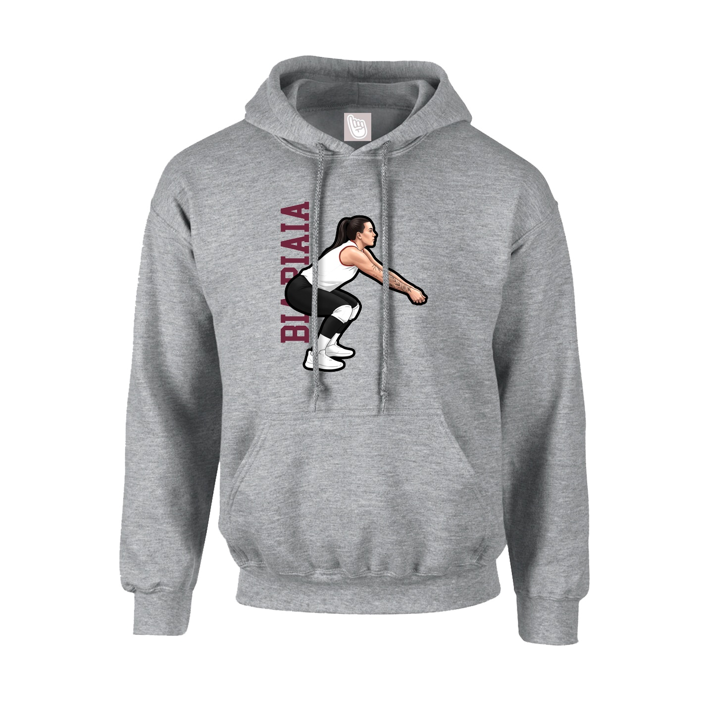 Youth Hoodie — Name Vertical in Grey