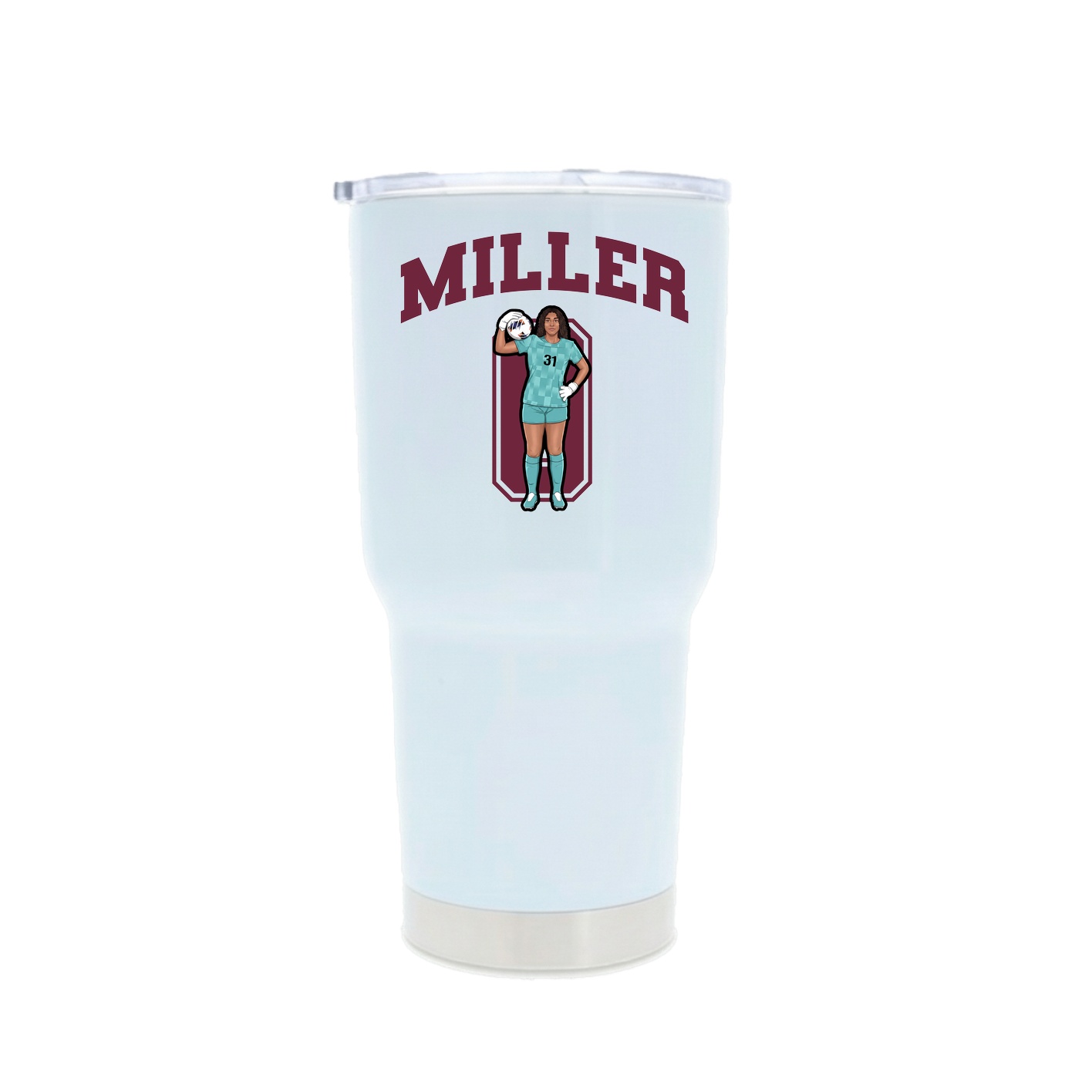 30oz Stainless Steel Tumbler — Number in White