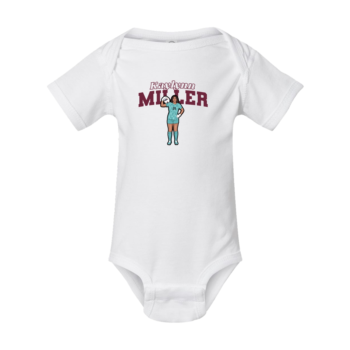 Baby Onesie — Name Arch in White