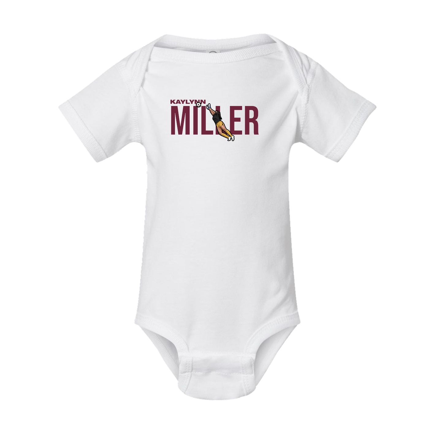 Baby Onesie — Player Name in White