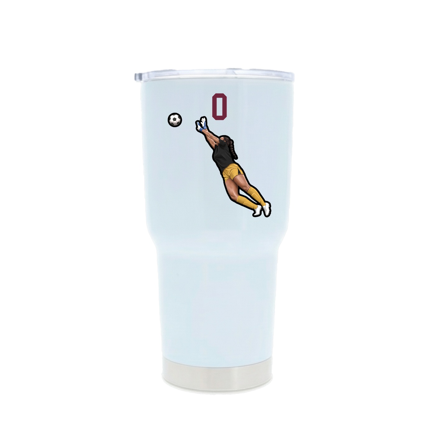 30oz Stainless Steel Tumbler — Number Top in White