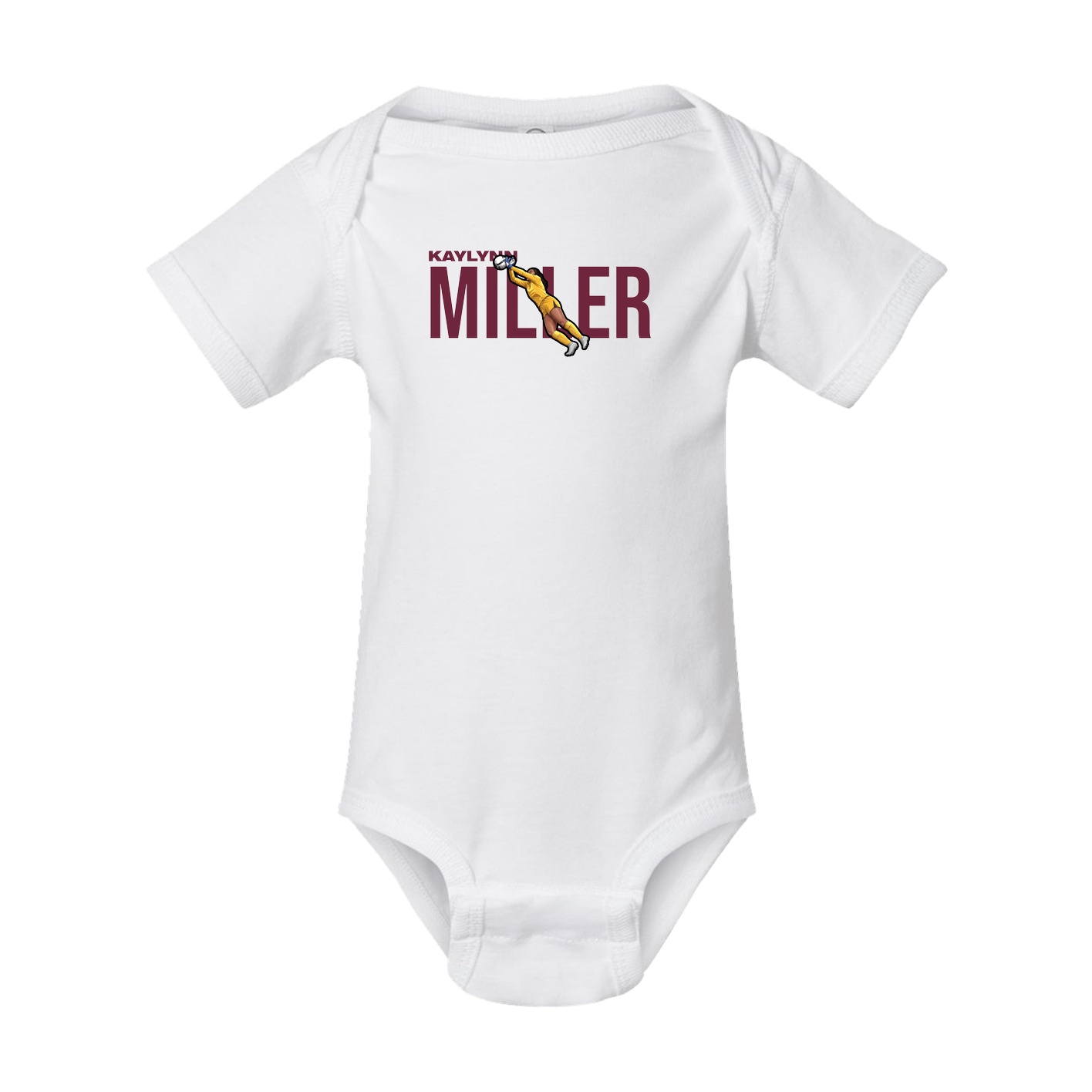 Baby Onesie — Player Name in White