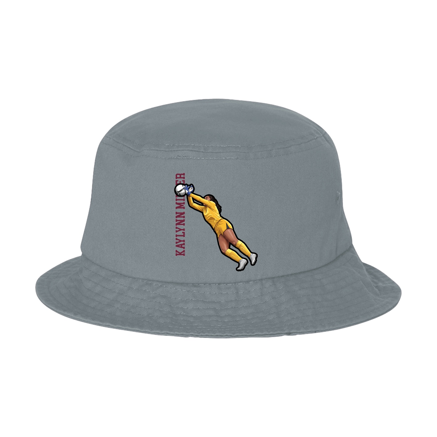 Bucket Cap — Name Vertical in Grey