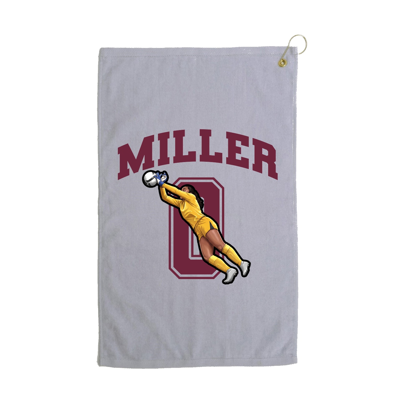 Golf Towel — Number in Grey