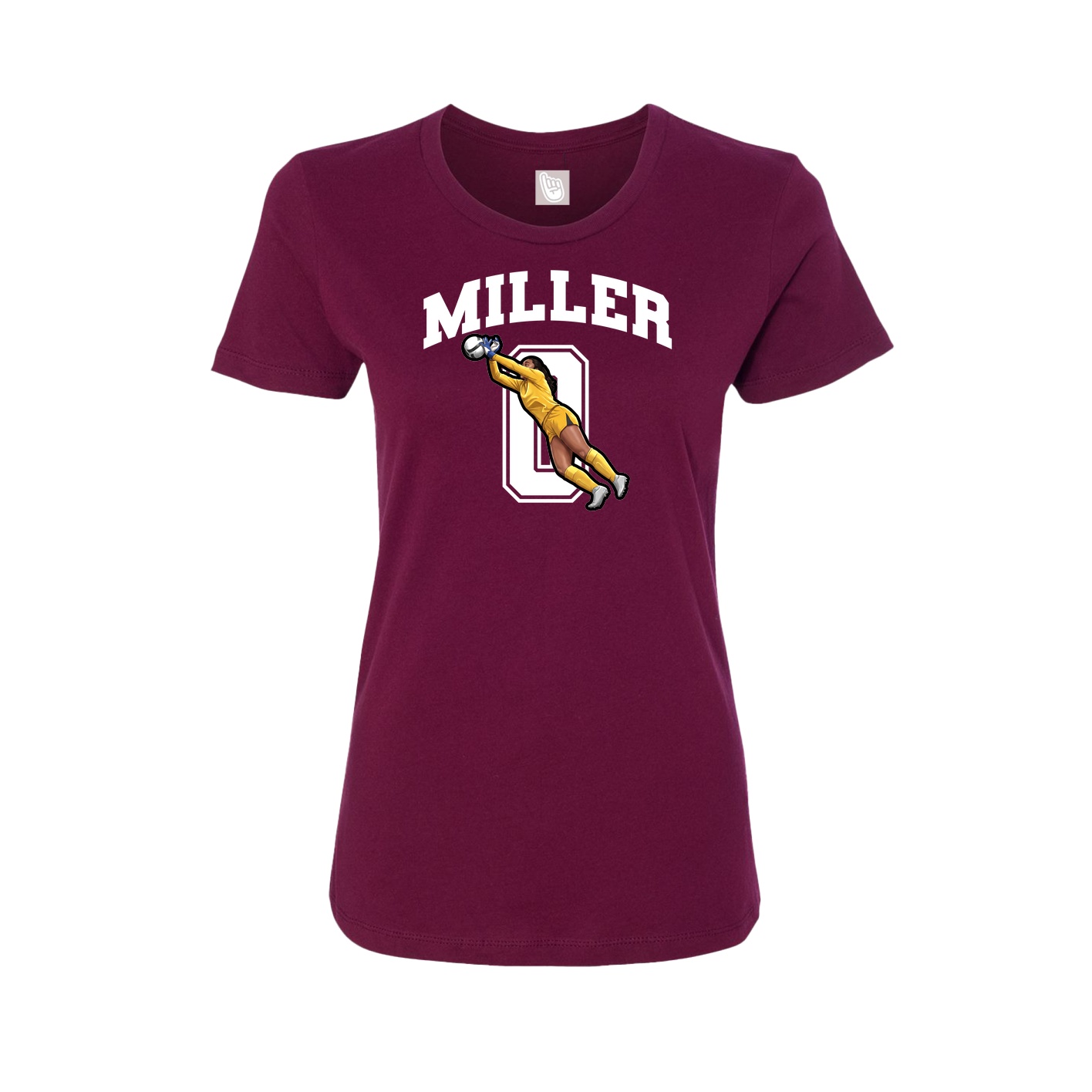 Womens Tee — Number in Maroon