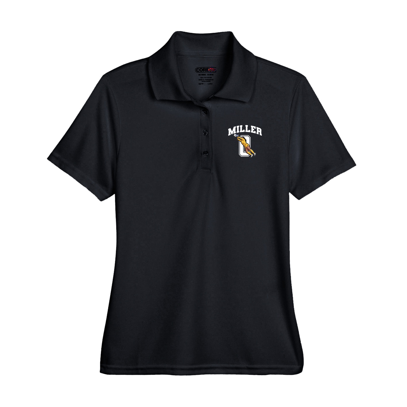 Performance Polo — Number in Black