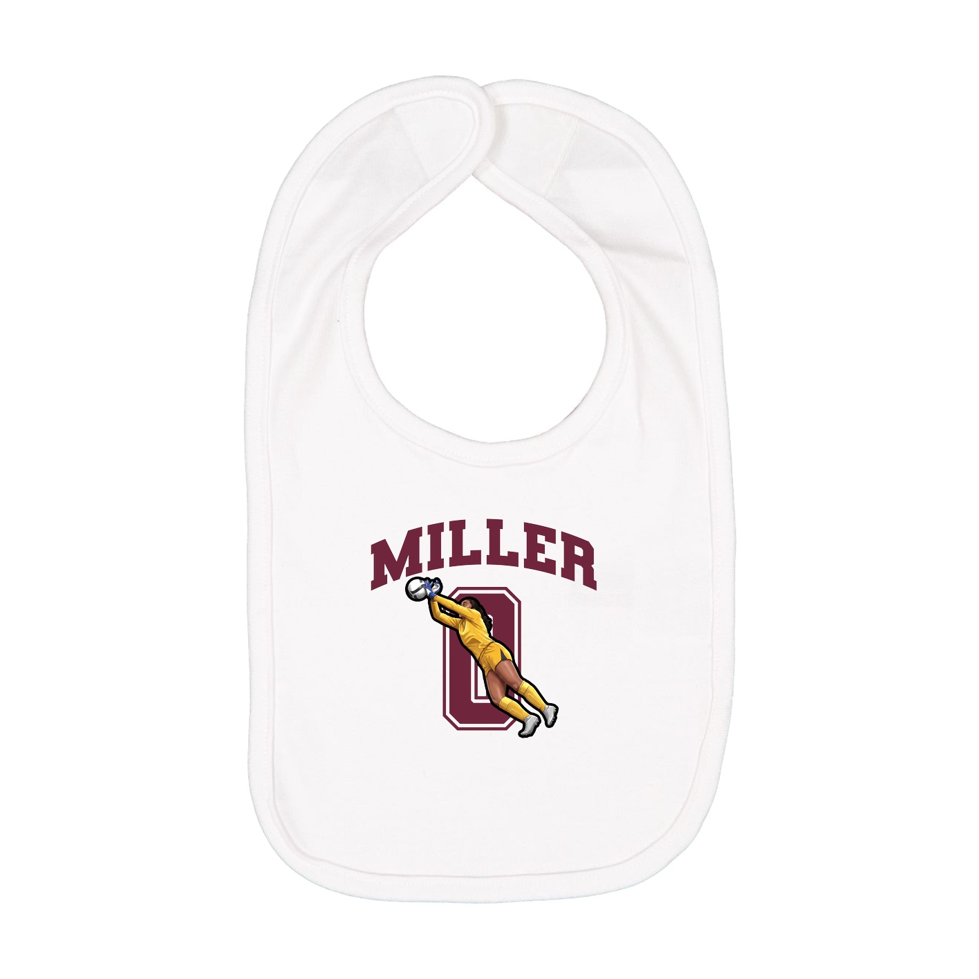 Infant Bib — Number in White